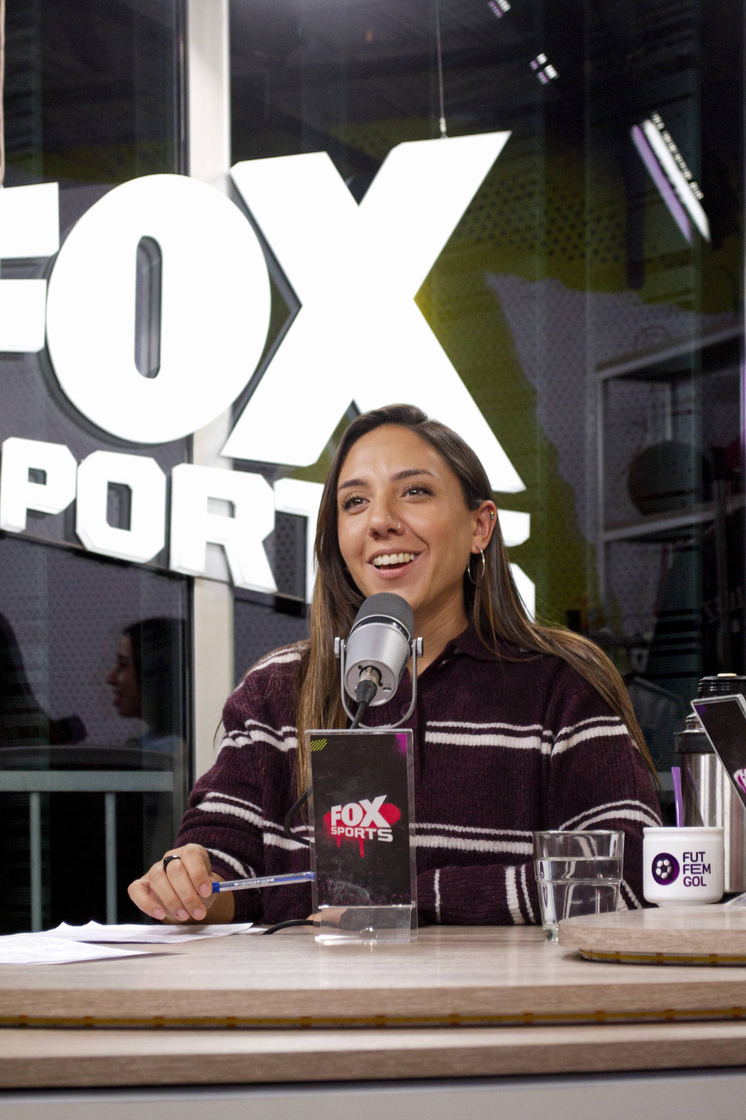 Agustina Vidal en el estudio de Fox Sports